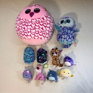 Ty Owl Squish Beanies Oscar Mimi Moonlight Squishmallows
